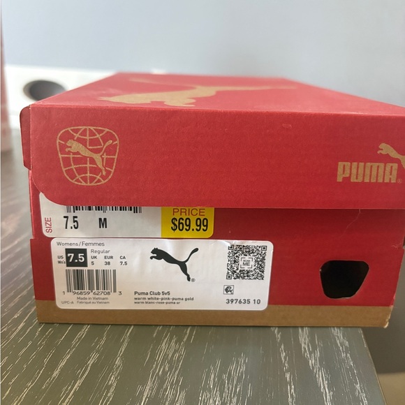 Women’s cream & pink Puma sneakers - Picture 3 of 4